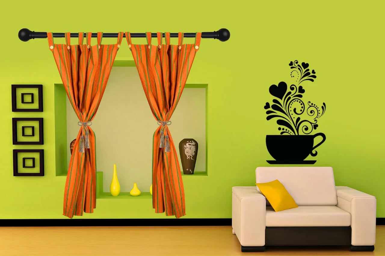 Yuktha Cotton Loop Window Curtain. (2 pieces) - Orgoshops
