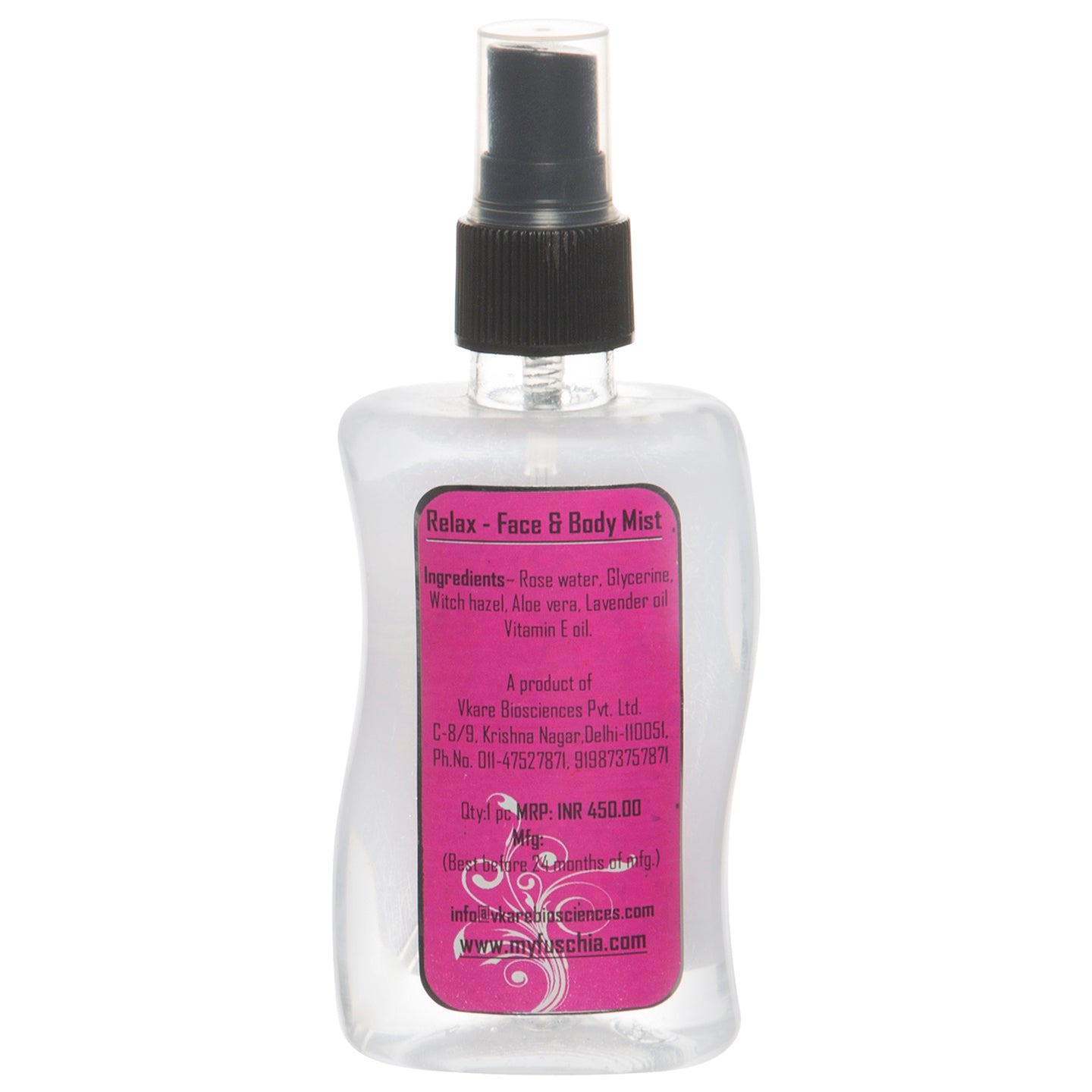 Fuschia Relax Lavender Face & Body Mist - 100ml