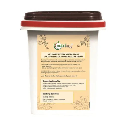 Nutriorgo Certified Organic Groundnut Oil - 5ltr - Orgoshops