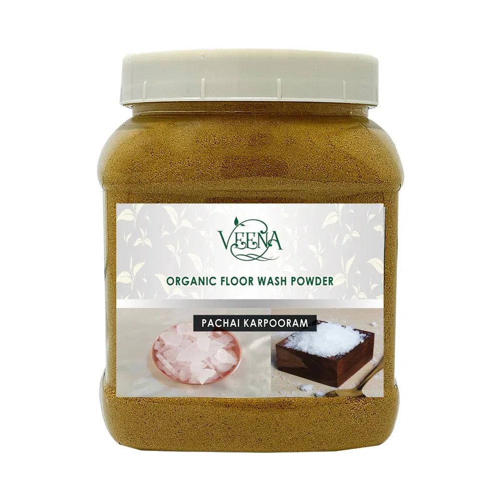 Veena Pachaikarpooram Edible Camphor Floor Wash Powder - 400g ( Pack of 2 ) - Orgoshops