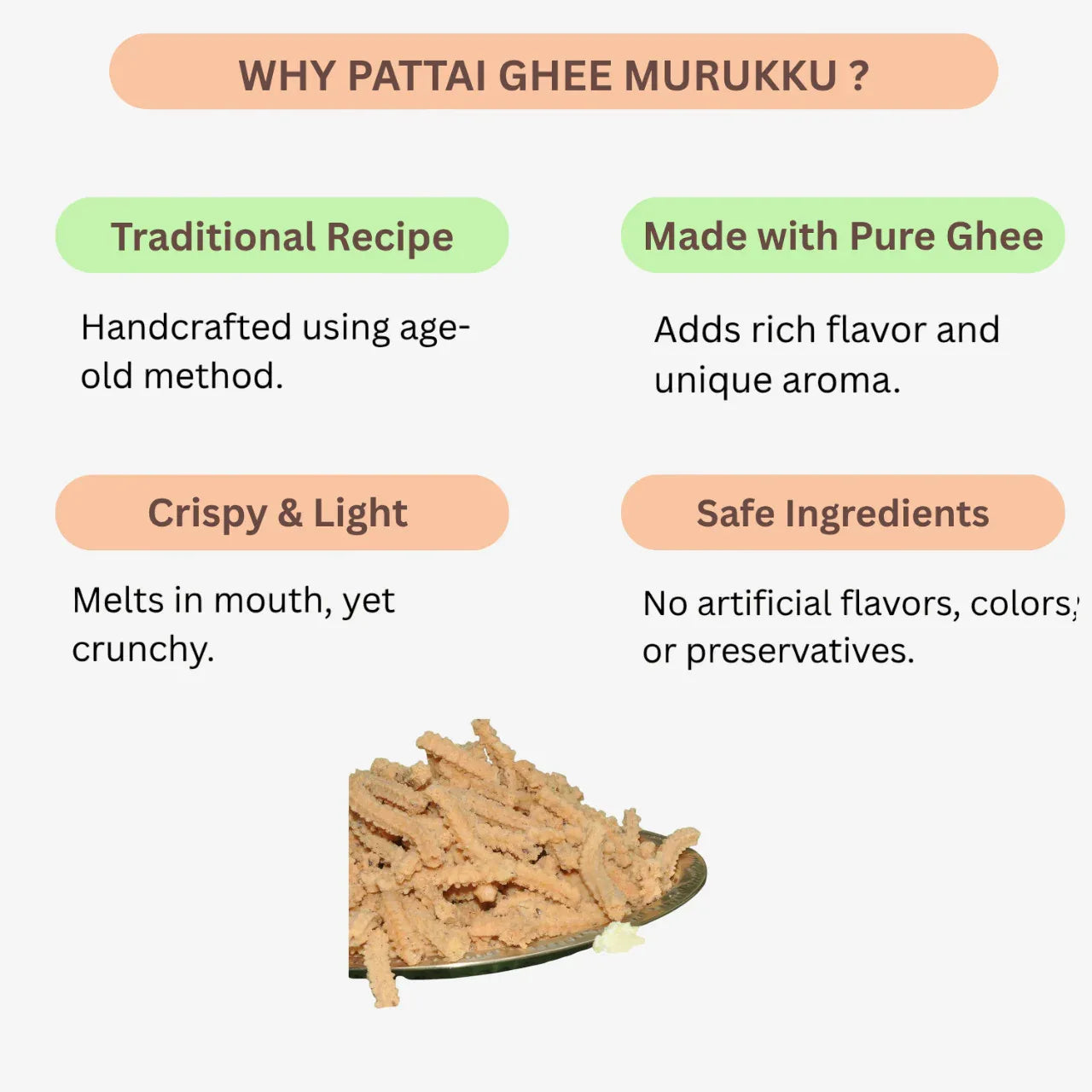 Muppatan Traditional Pattai Ghee Murukku - Orgoshops