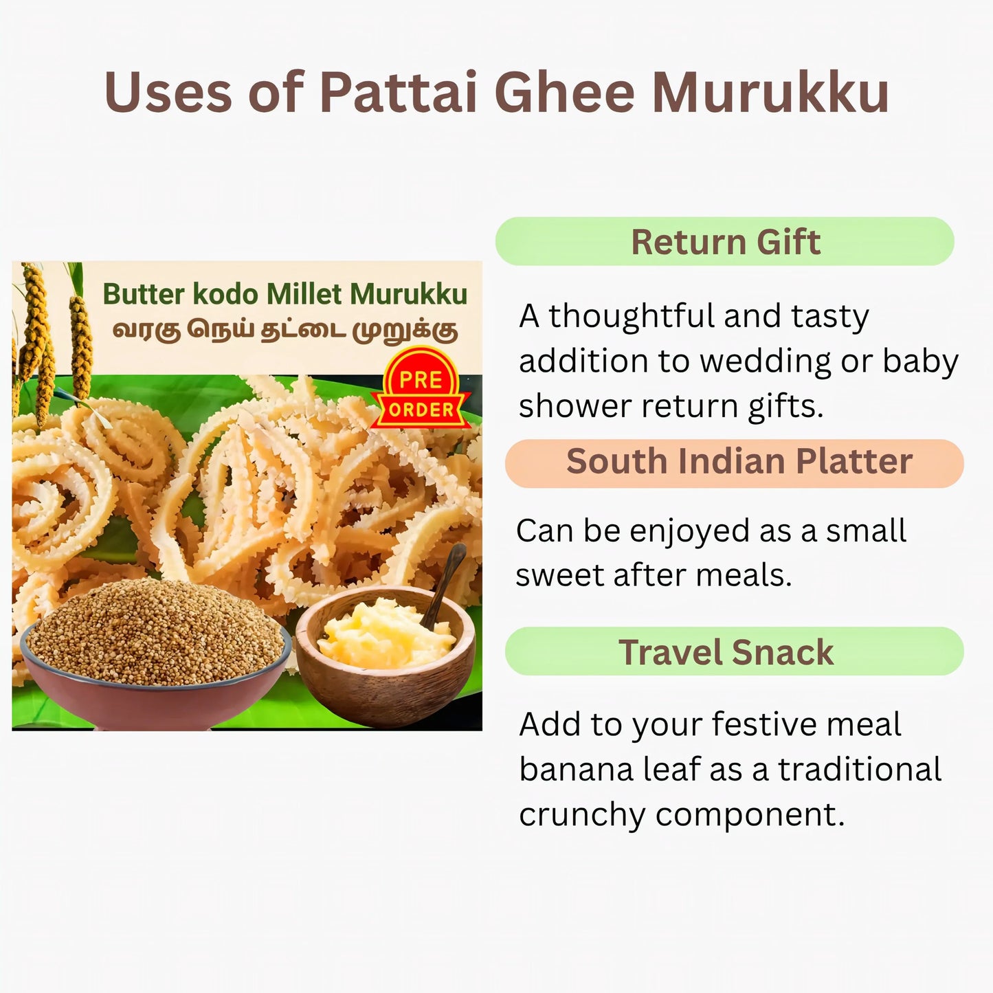 Muppatan Traditional Pattai Ghee Murukku - Orgoshops