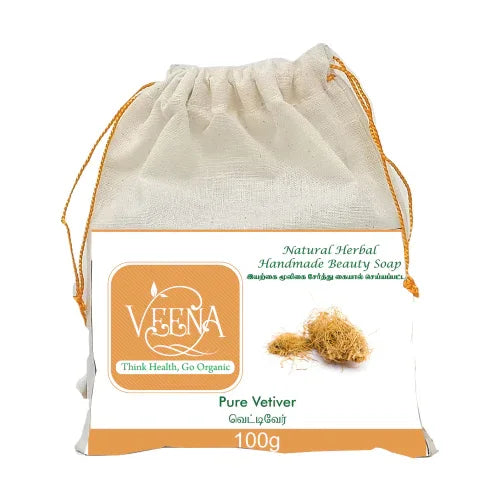 Veena Pure Vetiver Natural Essential Oil Soap - 100g - Orgoshops