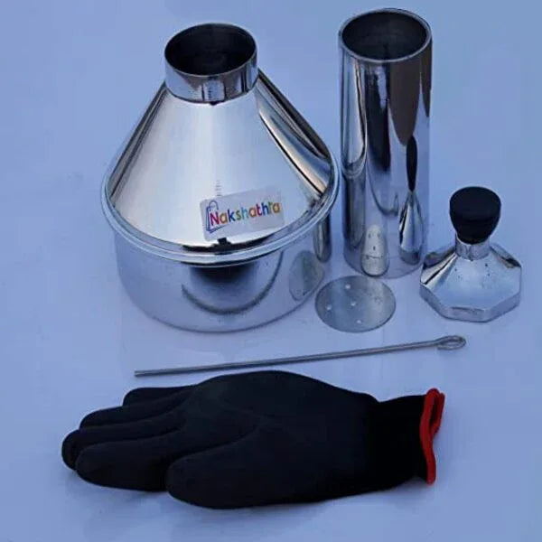 Nakshathra Anodised Aluminiuml Puttu Maker / Puttu Kodam With Lid - Orgoshops