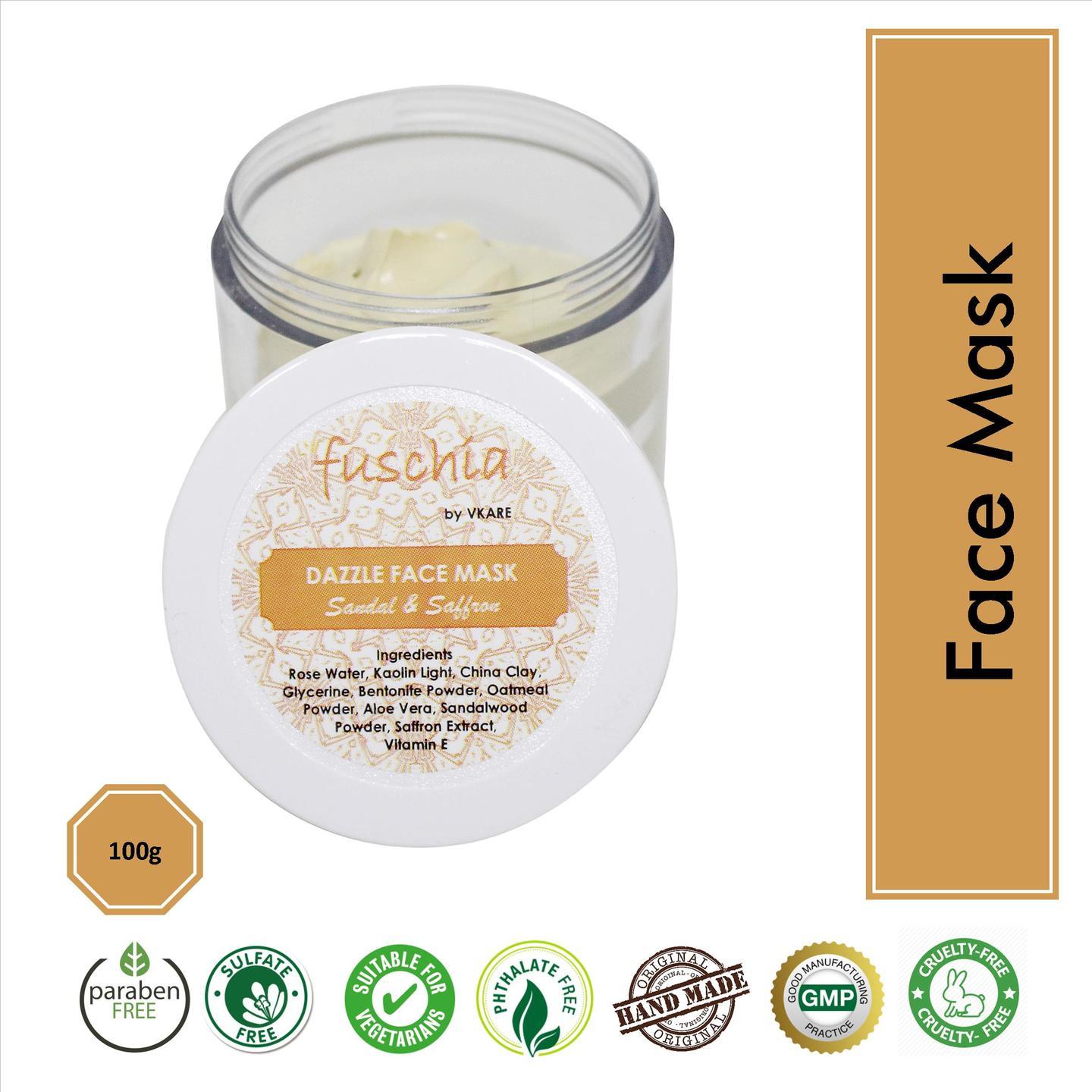 Fuschia Dazzle Face Mask - Sandal & Saffron - 100g