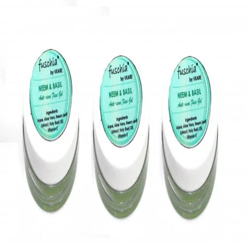 Fuschia Anti Acne Face Gel - Neem & Basil-10g (PACK OF 3) - Orgoshops