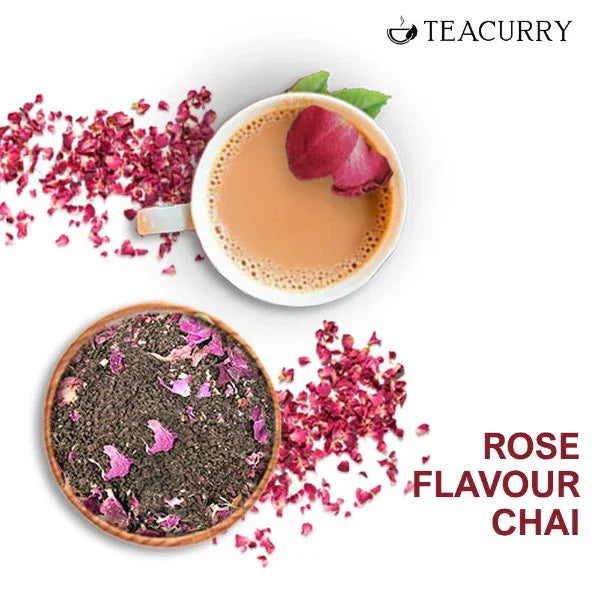 Teacurry Rose Chai /Rose Flavored Chai For Immunity, Skin Glow, Stress-100g - Orgoshops