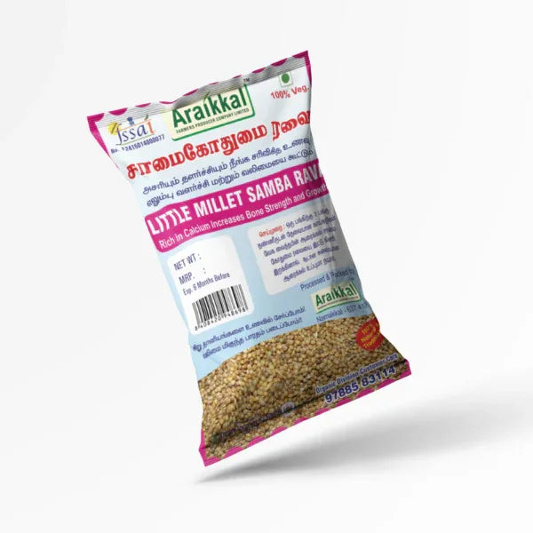Araikkal Little Millet / Samai Gothumai Ravai - 500 g (Pack of 2) - Orgoshops