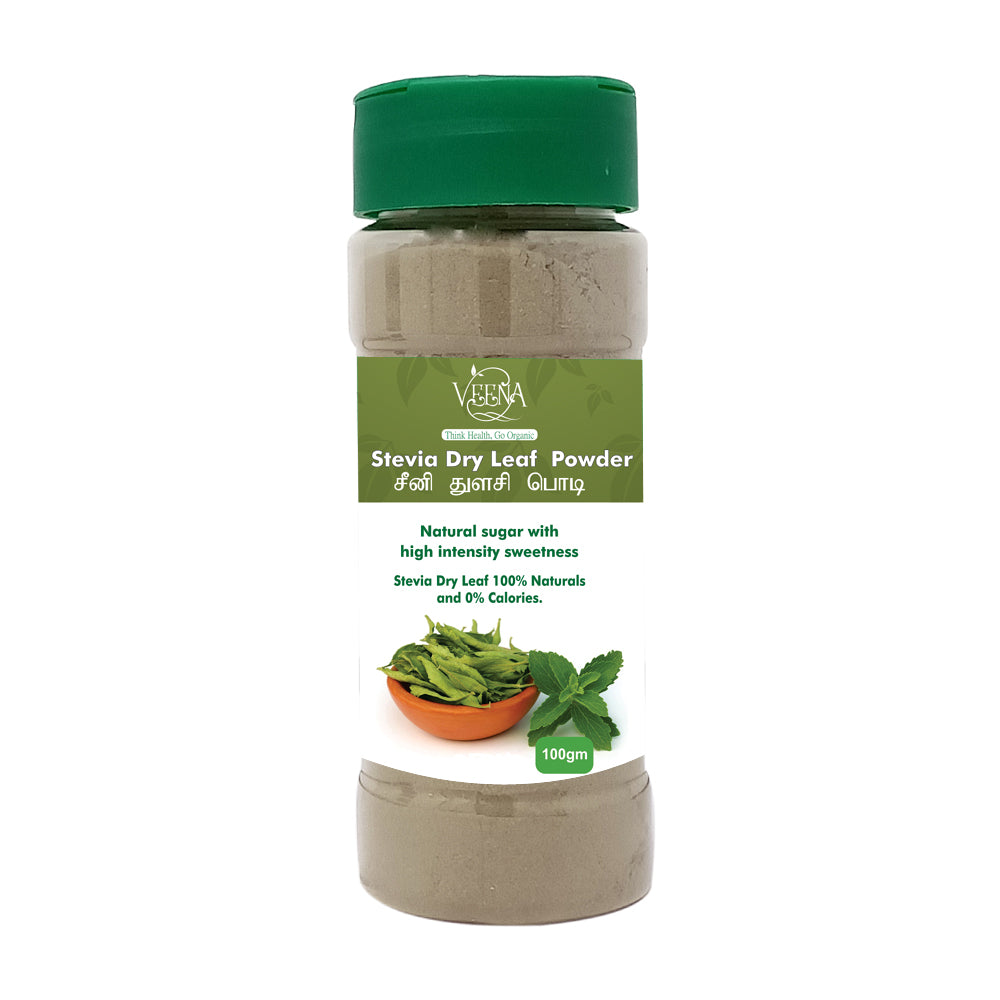 Veena Stevia Seeni Thulshi Green Powder - 60g ( Pack of 2 )