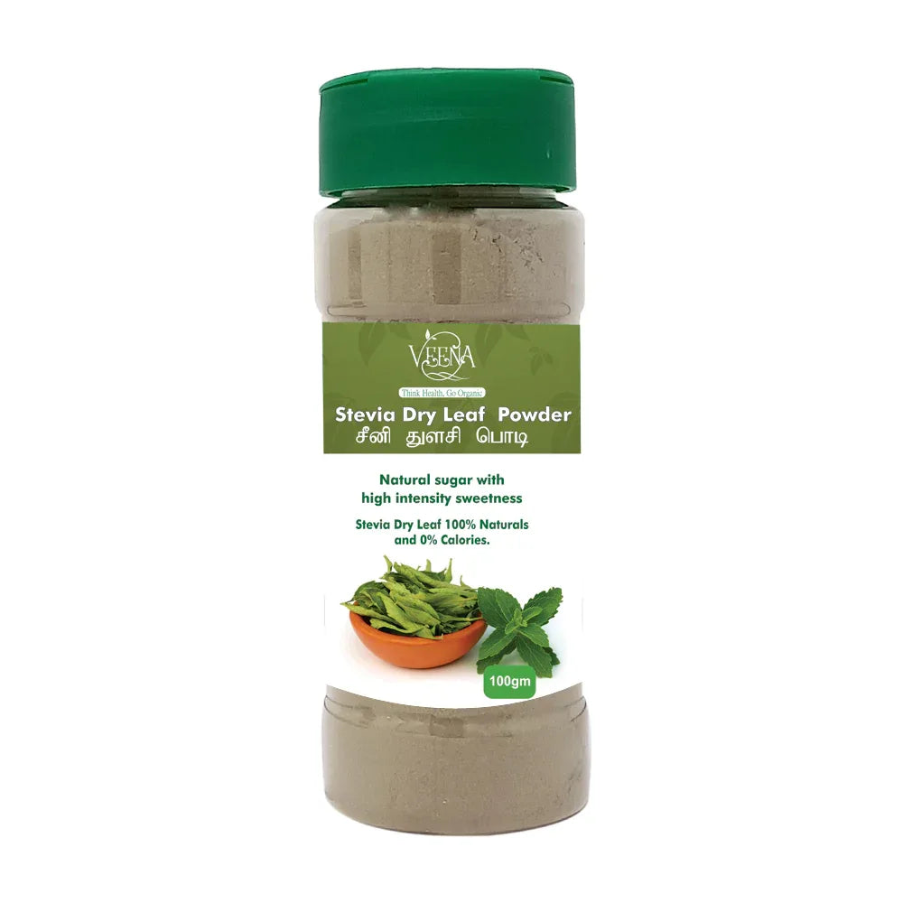 Veena Stevia Seeni Thulshi Green Powder - 60g ( Pack of 2 ) - Orgoshops