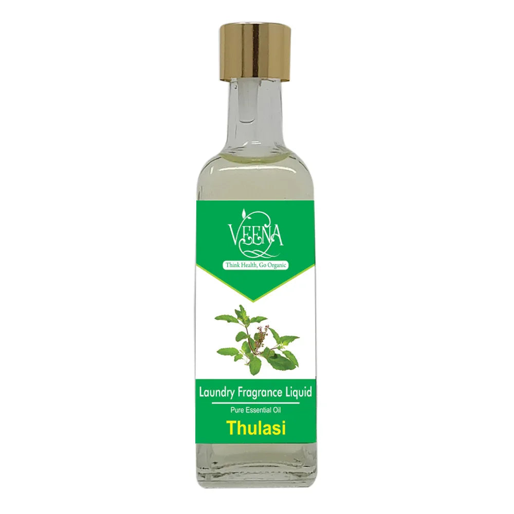 Veena Laundry Fragrance Pure Essential Liquid ( Thulsi ) - 60ml - Orgoshops