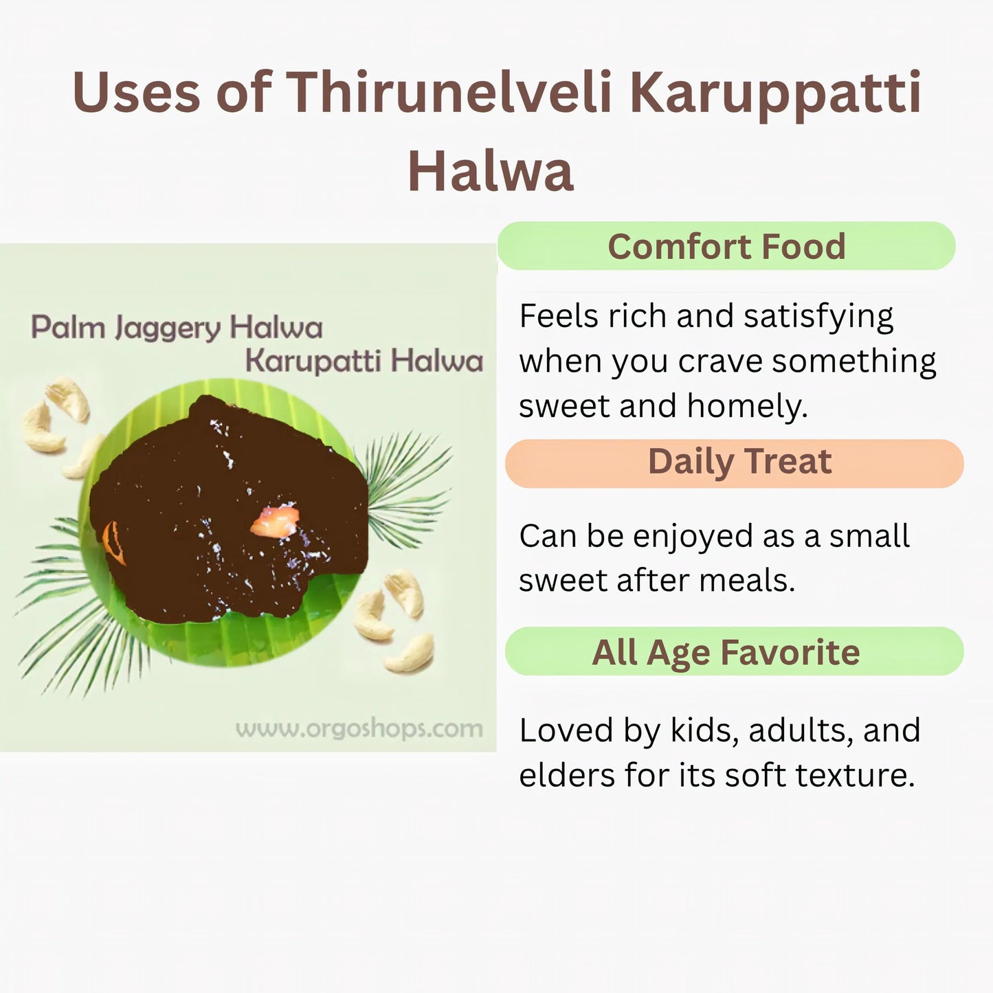 Muppatan Thirunelaveli Karuppatti Halwa - 100 g - Orgoshops