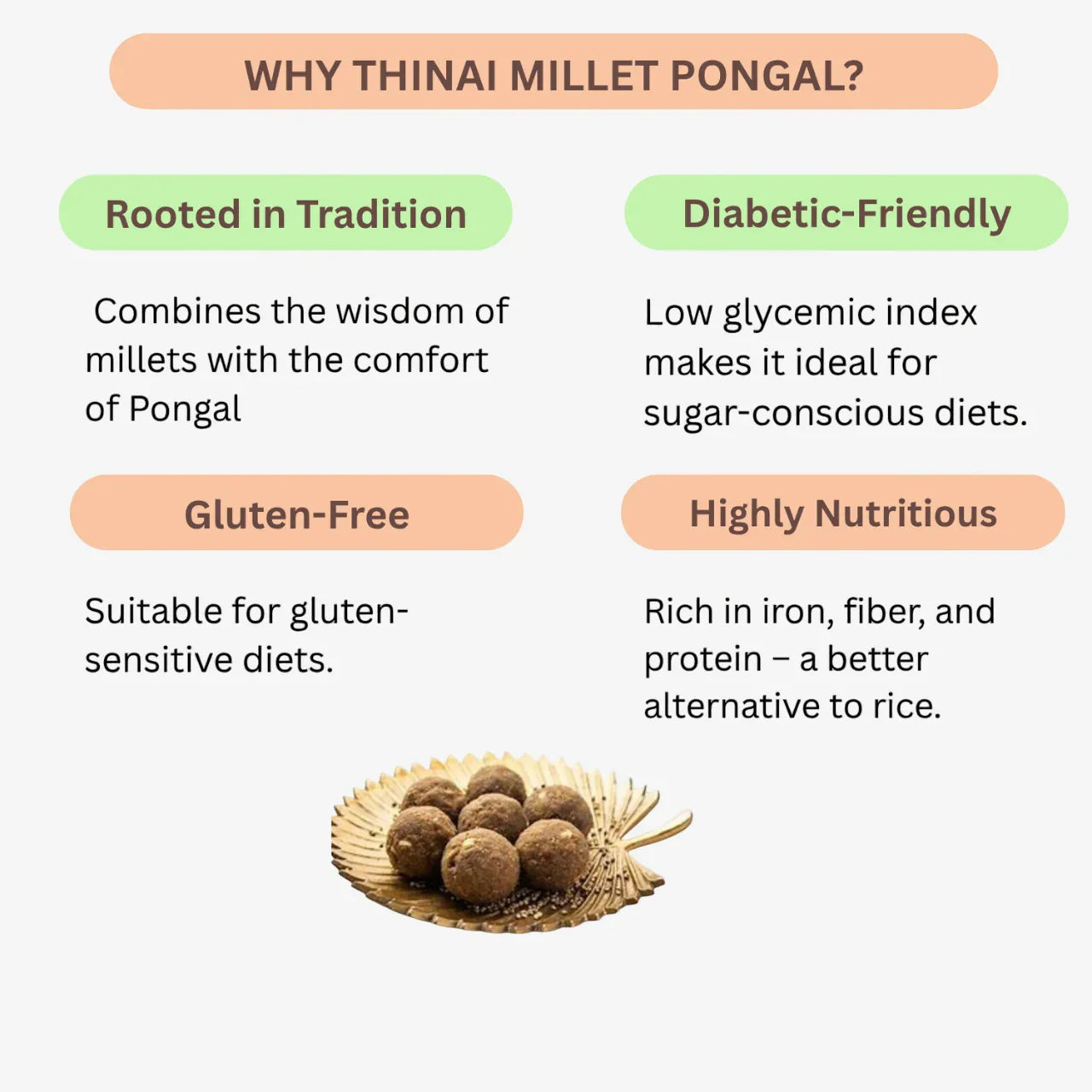 Mupputan Thinai Boondi Laddu (Foxtail Millet) - 1 kg - Orgoshops