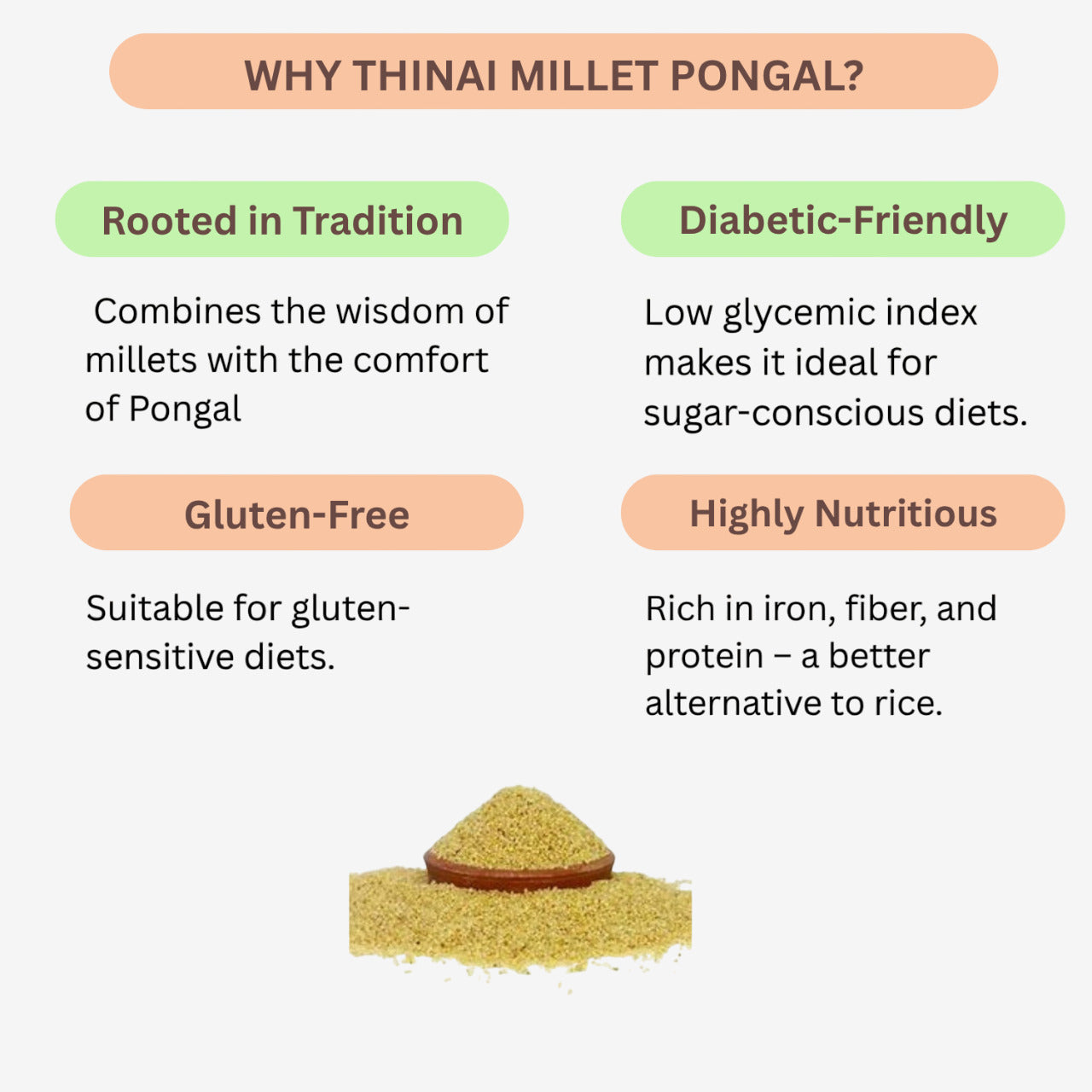 Muppattan Organic Thinai Millet Pongal | Pongal Special | Foxtail Millet Sweet | Combo Pongal Pack