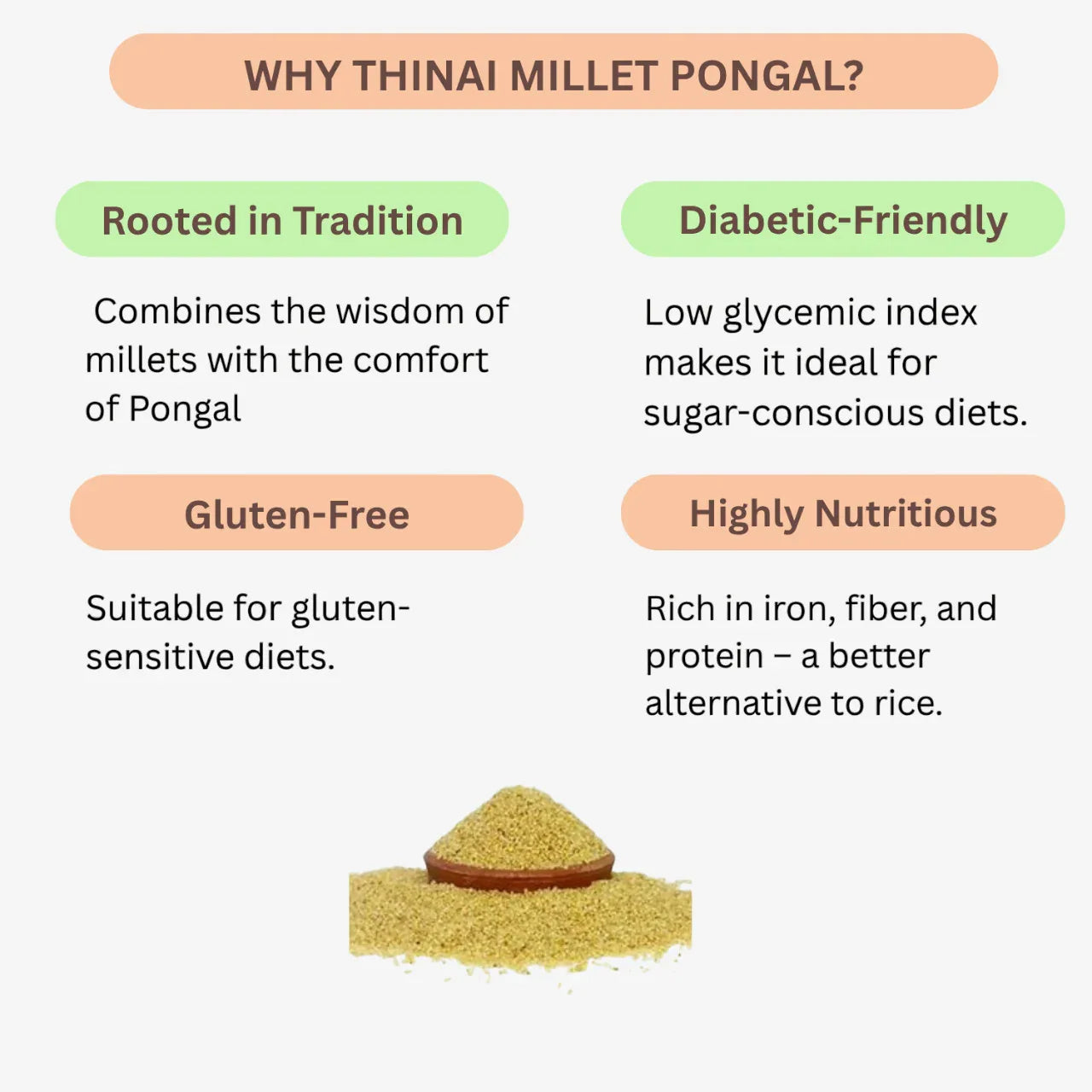 Muppattan Organic Thinai Millet Pongal | Pongal Special | Foxtail Millet Sweet | Combo Pongal Pack - Orgoshops