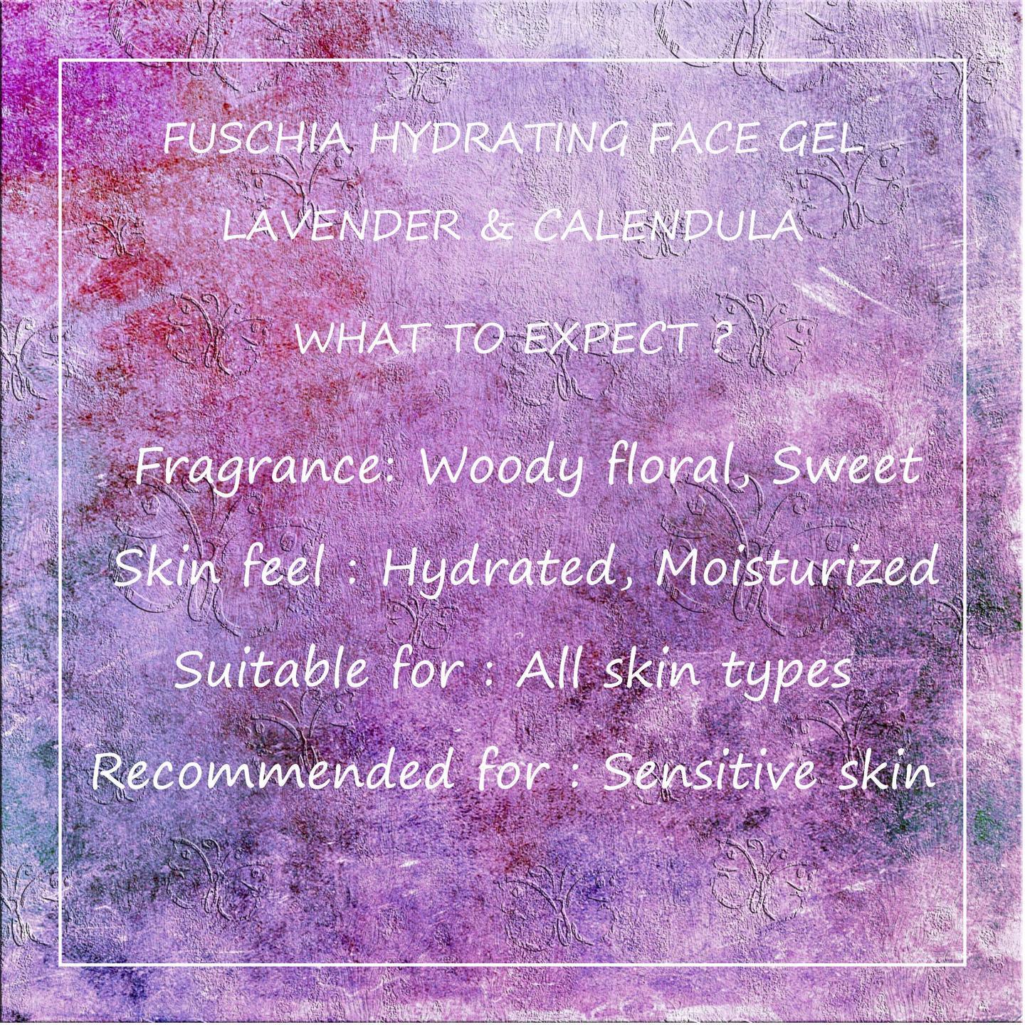 Fuschia Hydrating Face Gel - Lavender & Calendula - 100g - Orgoshops