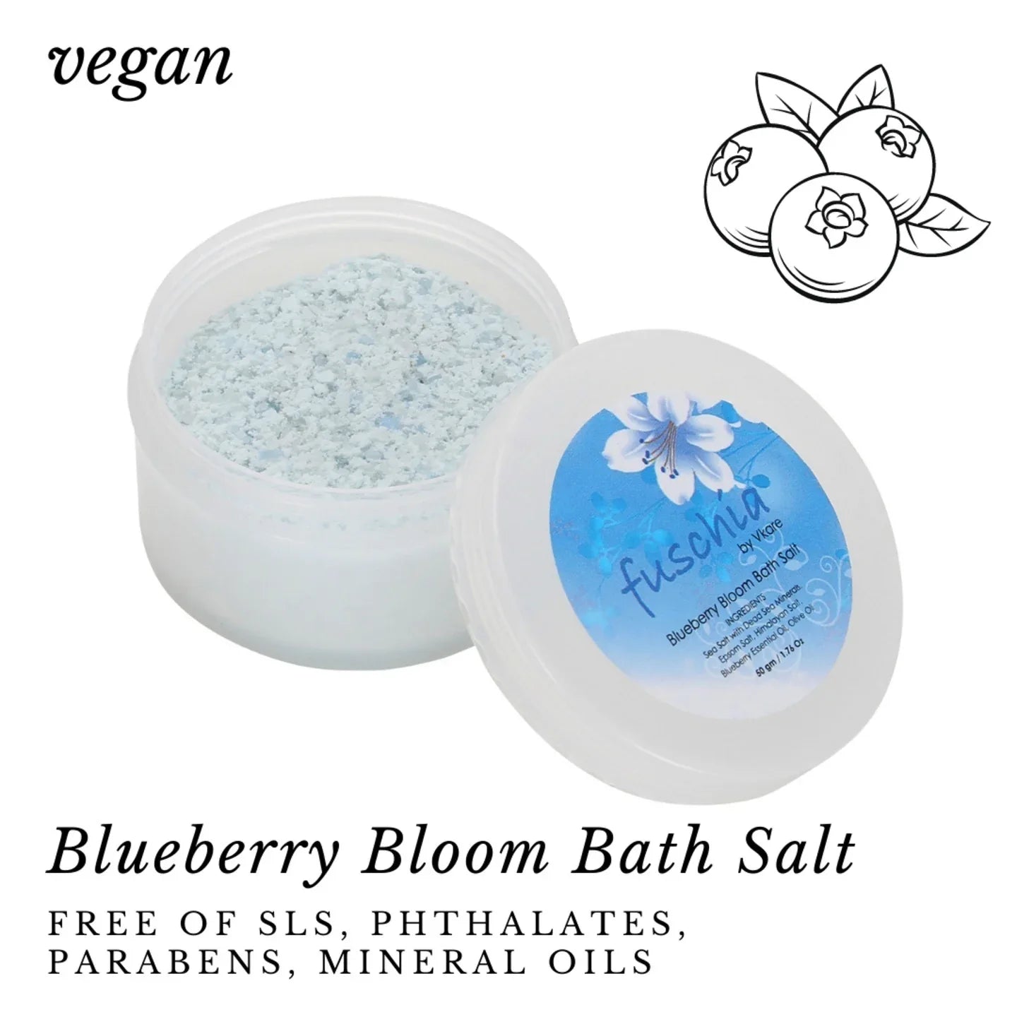 Fuschia - Blueberry Bloom Bath salt - 50gms - Orgoshops