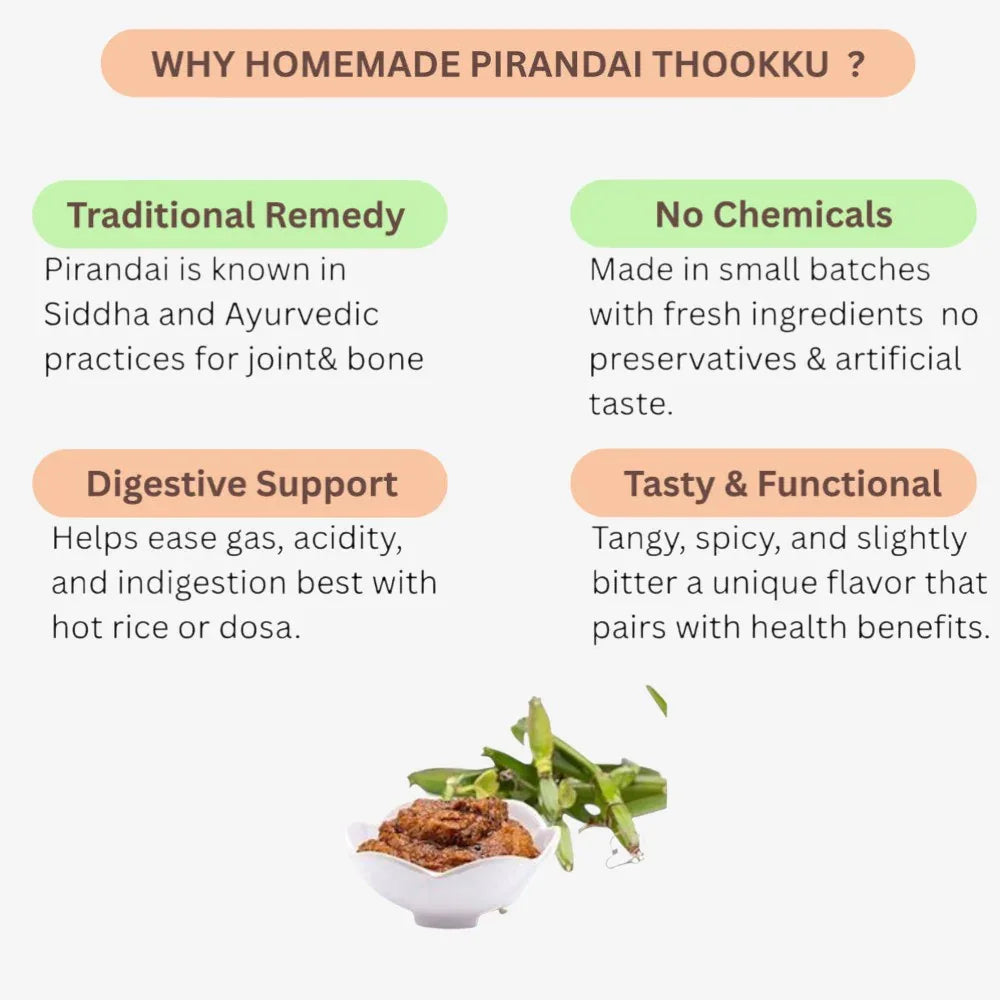 Suvai Homemade Pirandai Thookku / Pirandai / Thookku - 250g - Orgoshops