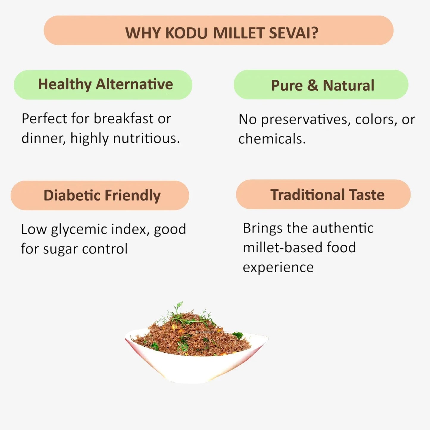 Millet 'n' Minutes Kodo Millet Sevai - 180 g (Pack of 3) - Orgoshops