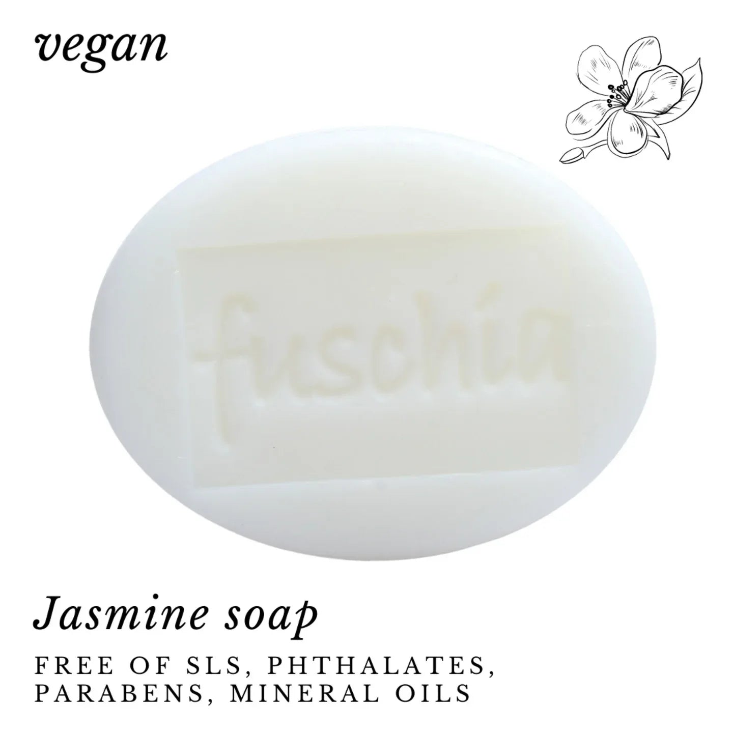 Fuschia - Jasmine Natural Handmade Glycerine Soap - 100g - Orgoshops