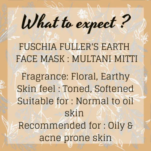 Fuschia Fuller's Earth Face Mask - Multani Mitti - 100g - Orgoshops