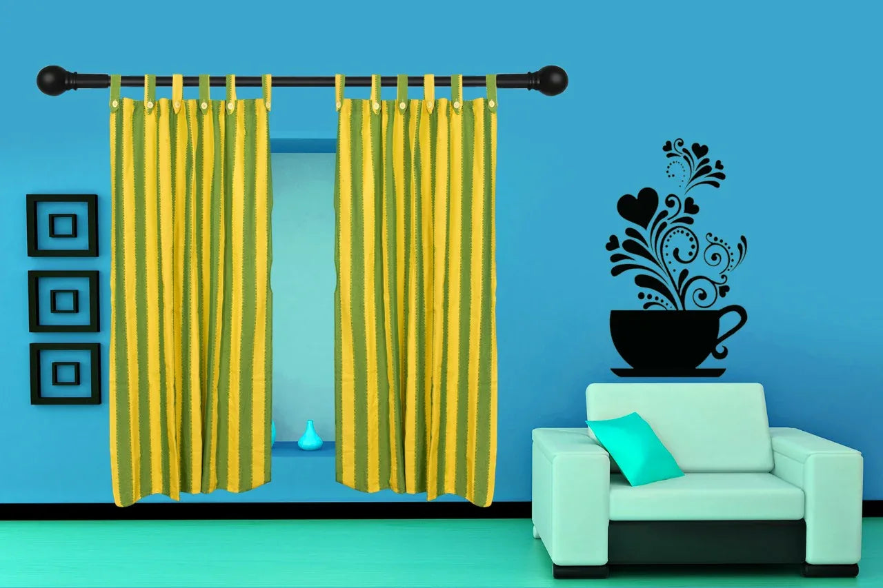 Yuktha Cotton Loop Door Curtain. (2piece) - Orgoshops