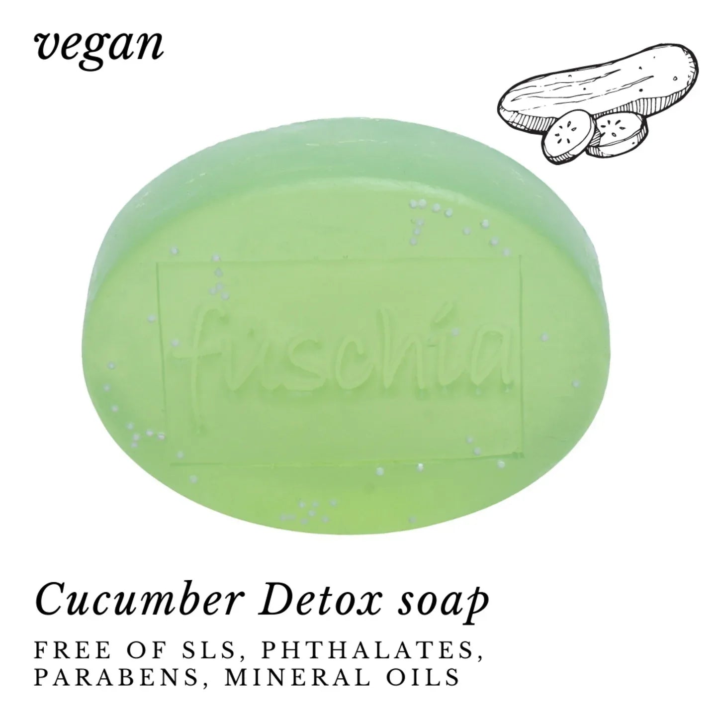 Fuschia - Cucumber Detox Natural Handmade Herbal Soap - 100g - Orgoshops