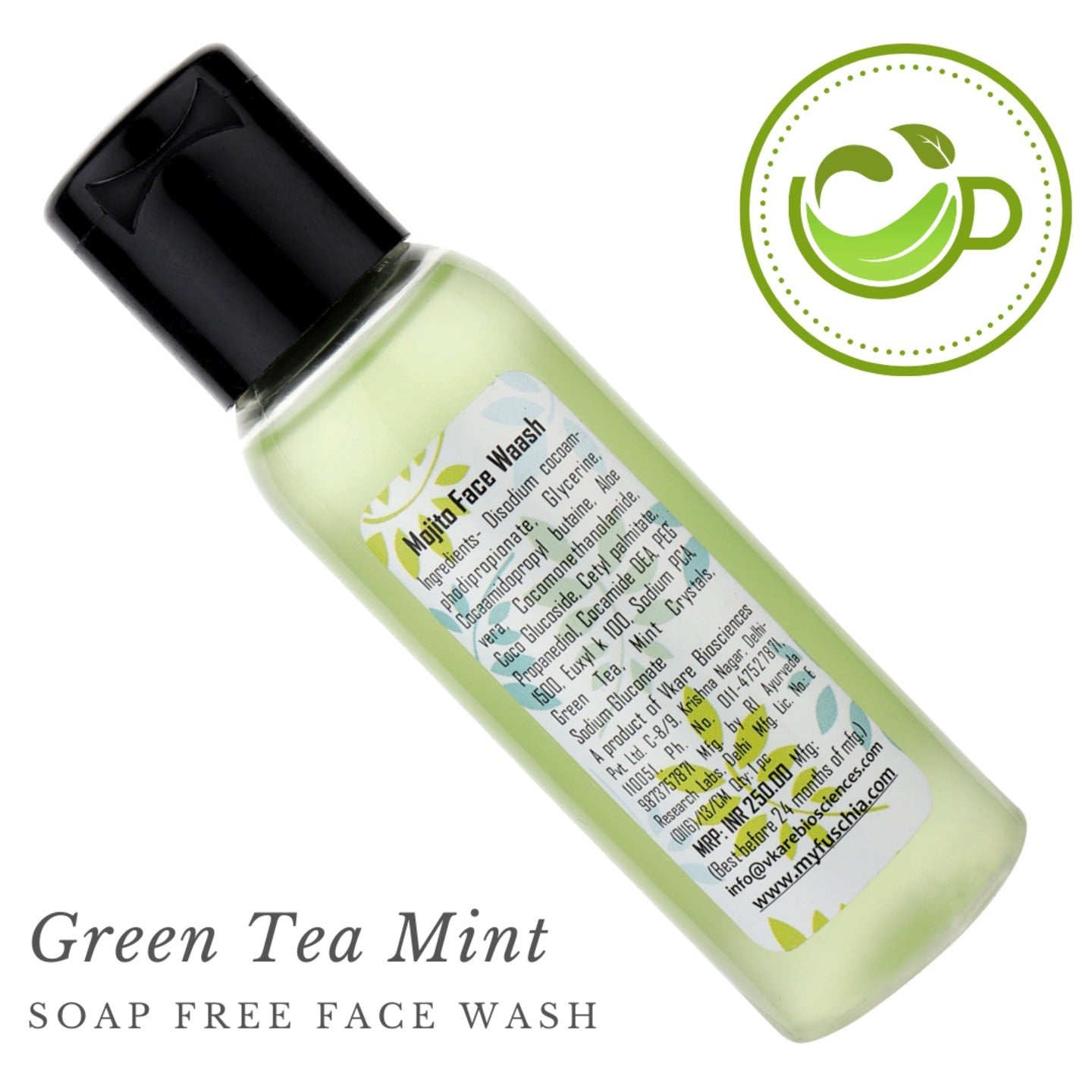 Fuschia Mojito Green Tea Mint Soap Free Face Wash - 50g