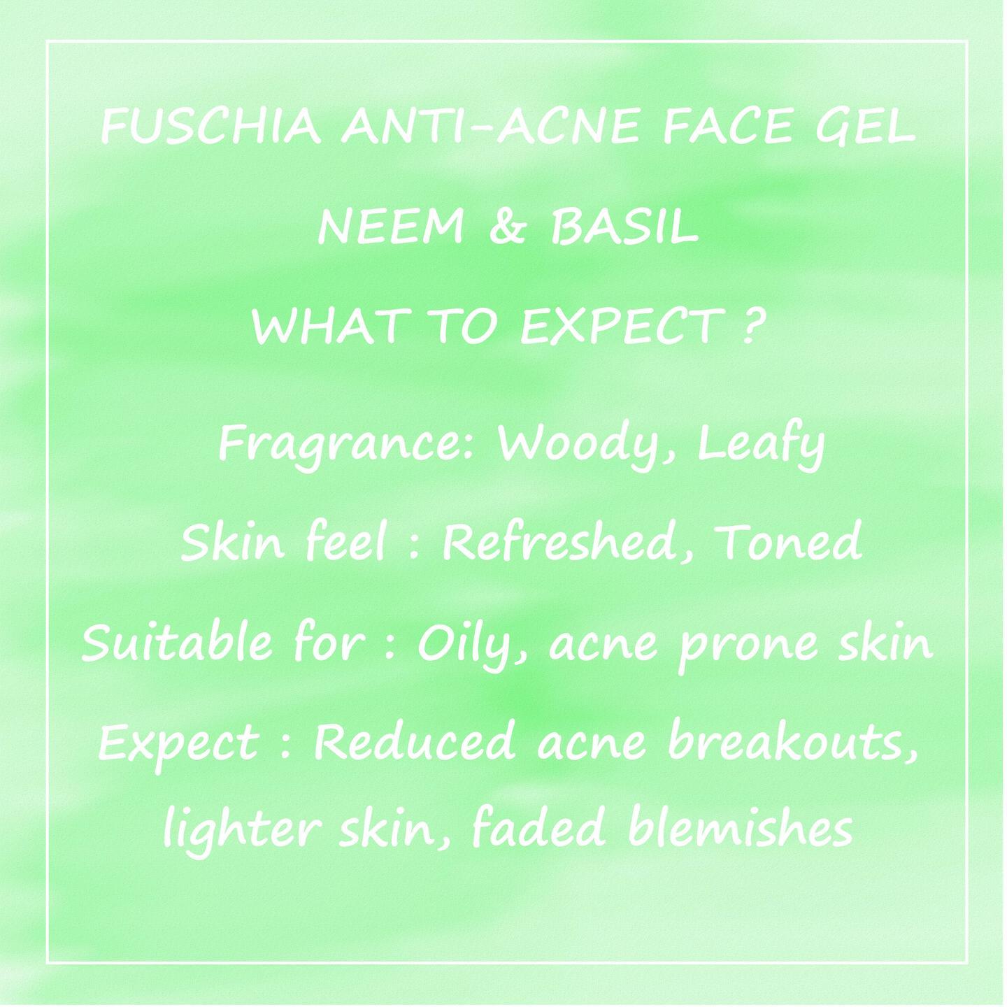 Fuschia Anti Acne Face Gel - Neem & Basil-10g (PACK OF 3)