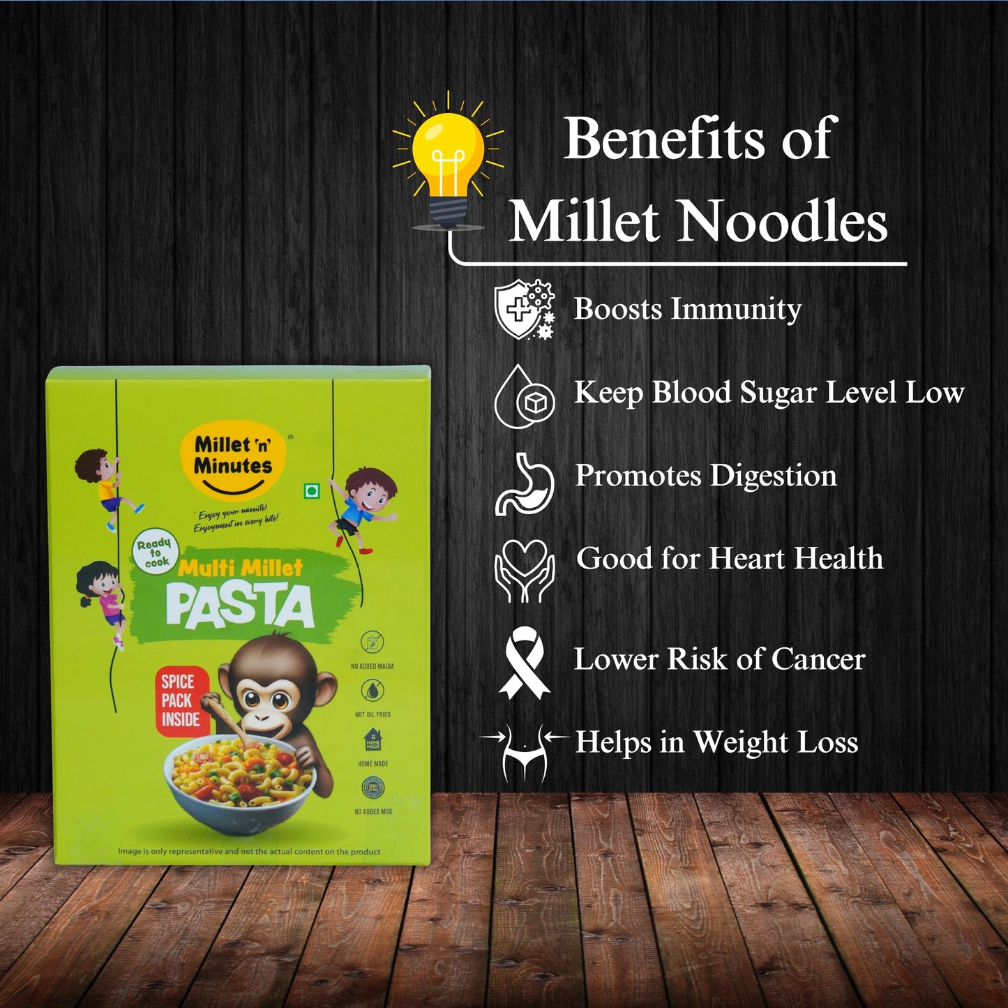 Millet 'n' Minutes Millet Pasta - Multigrain - 180 g (Pack of 2)