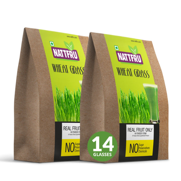 Nattfru Wheatgrass Powder | சர்க்கரை சேர்க்கப்படவில்லை | நோய் எதிர்ப்பு சக்தியை அதிகரிக்கும் ஆதரவு - 90 கிராம் 