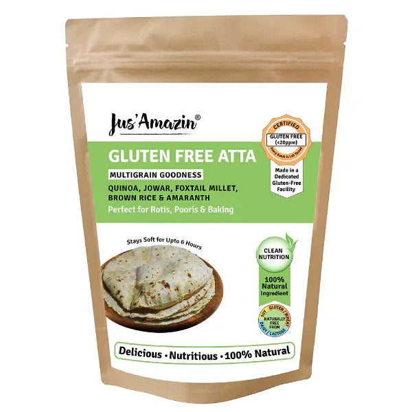 Jus Amazin Gluten Free Atta (1kg) | Multigrain (Millets, Quinoa, Amaranth) - Orgoshops