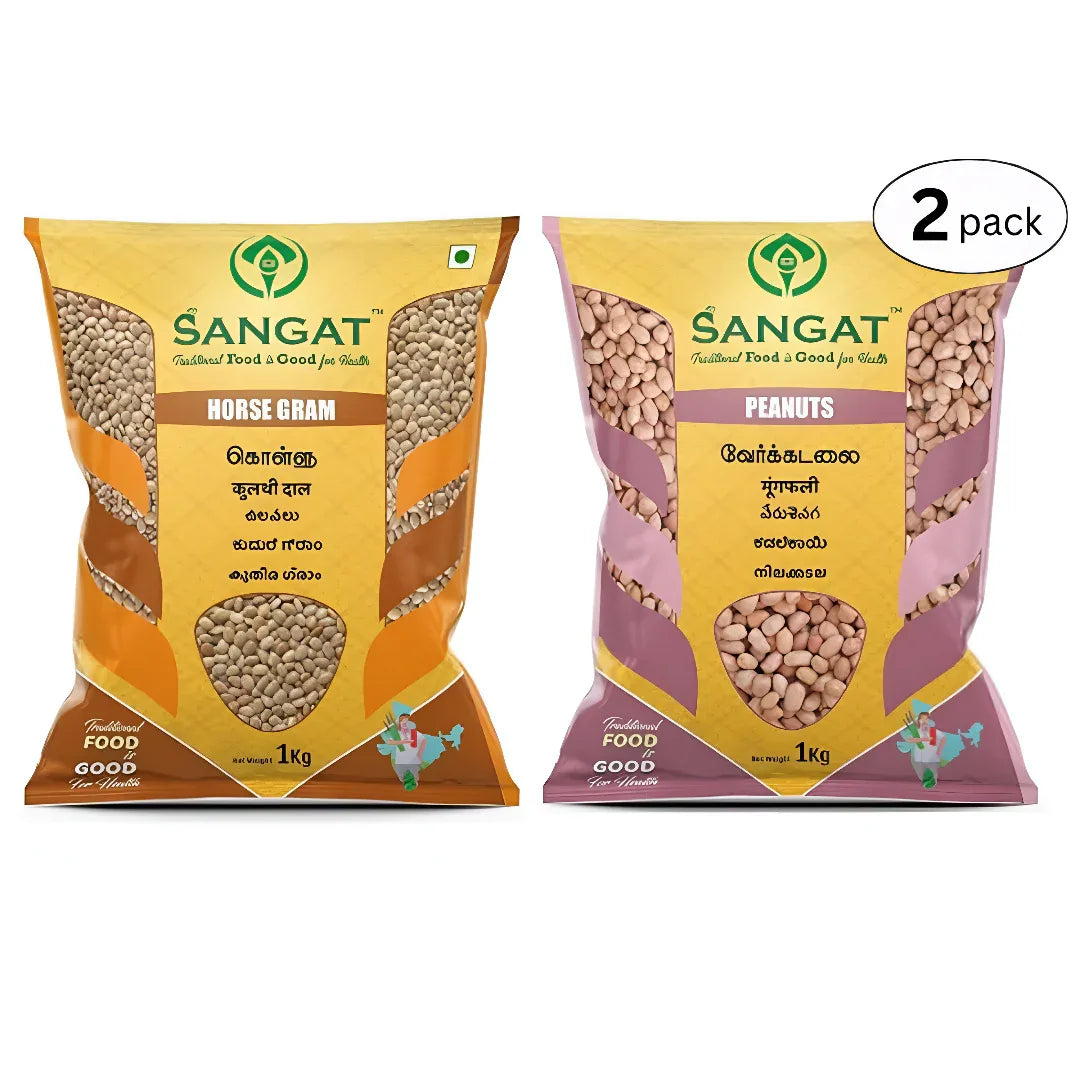 Sangat Horse Gram With Peanuts Each - 1 kg (Pack of 2) - Orgoshops