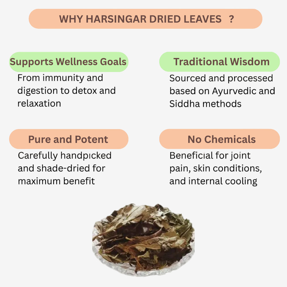 Oxygen Herbals Pure Harsingar Dried Leaves - 150 g