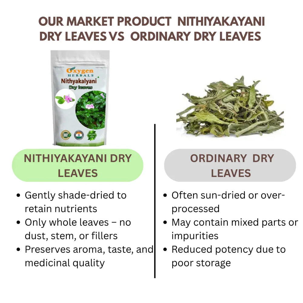 Oxygen Herbals Nithiyakayani Dry Leaves - 150 g - Orgoshops
