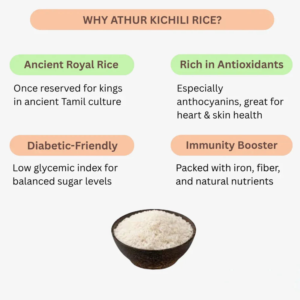 Pure Athur Kichili Samba Boiled Unpolished Rice Orgo Grand - Orgoshops