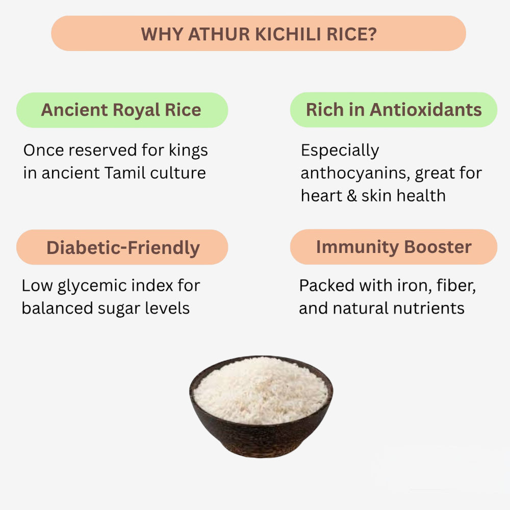 Pure Athur Kichili Samba Boiled Unpolished Rice Orgo Grand