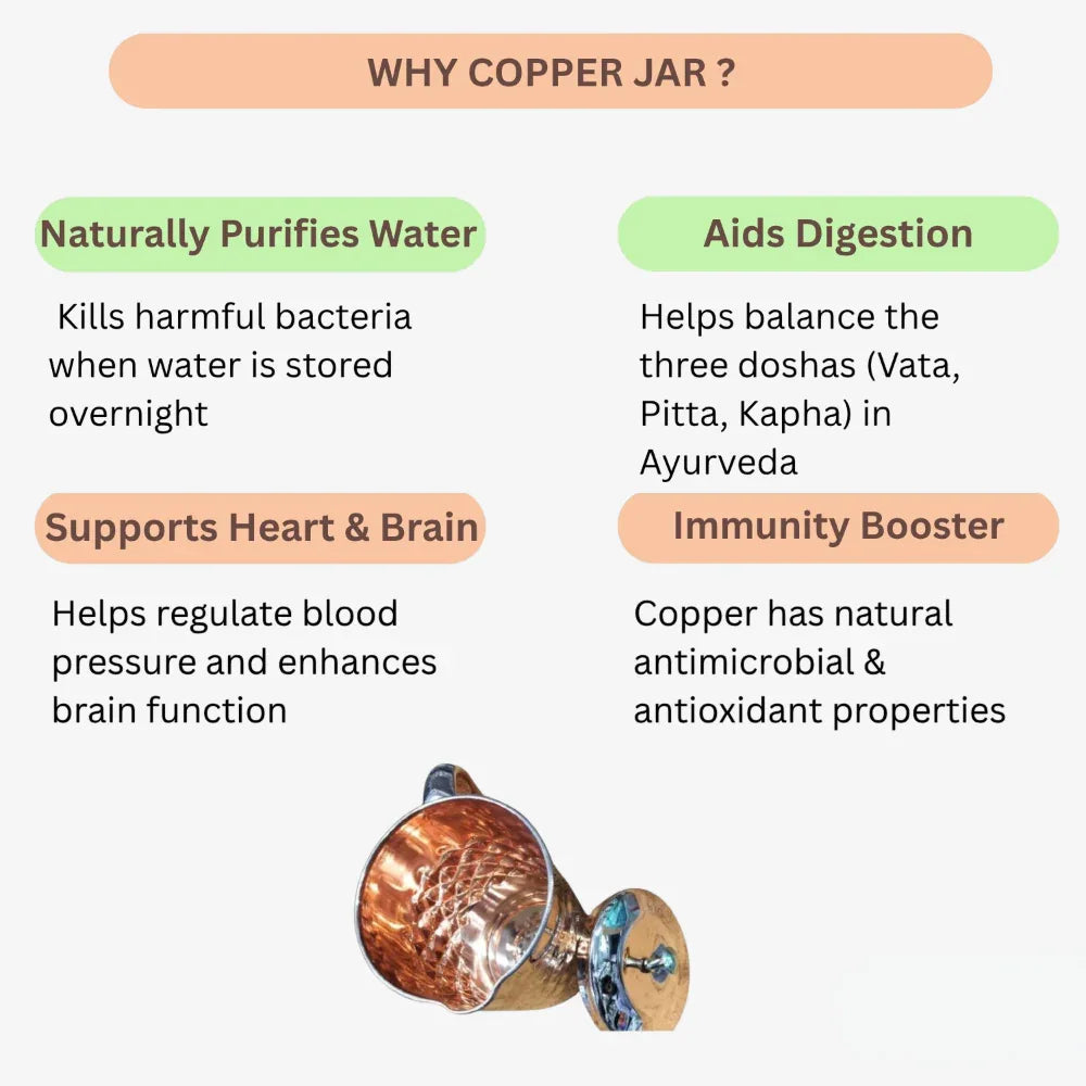 Pure Copper Jug Orgo Grand - 1 Litre - Orgoshops