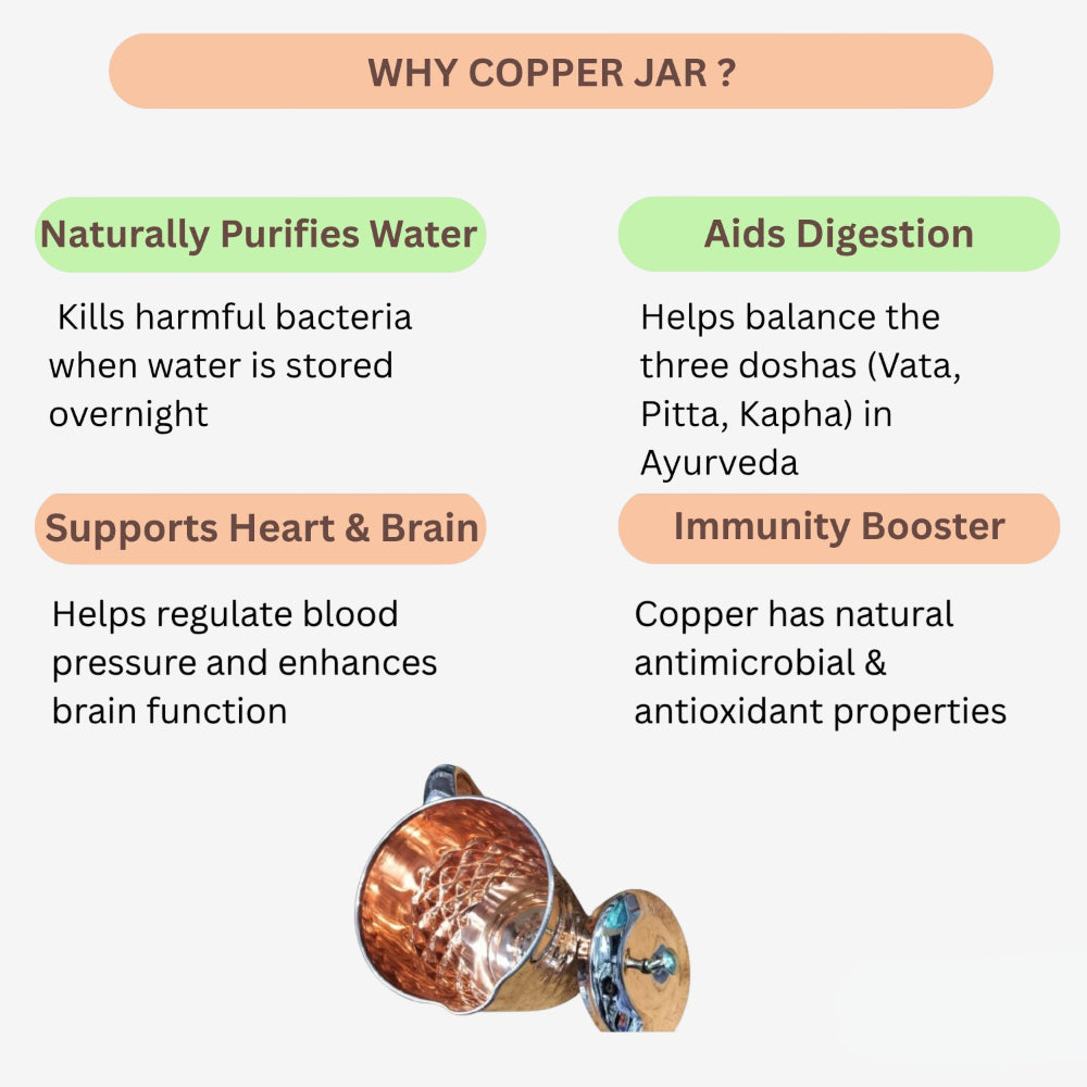 Pure  Copper Jug Orgo Grand  - 1 Litre