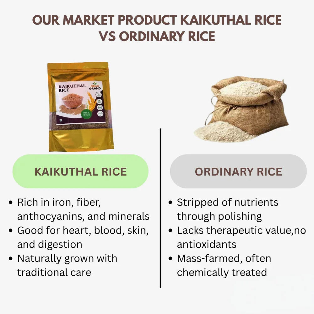 Hand Pounded Brown Rice / Pure Kaikuthal Arisi Orgo Grand - Orgoshops