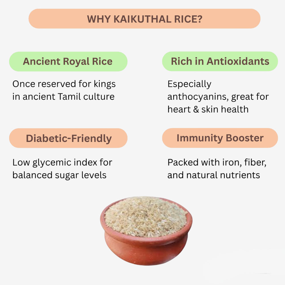 Hand Pounded Brown Rice / Pure Kaikuthal Arisi Orgo Grand