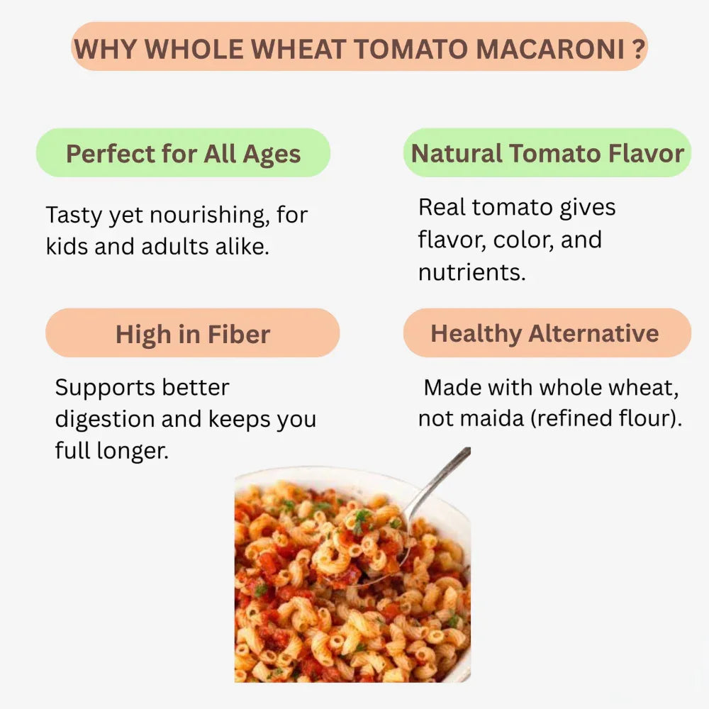 Arenga Whole Wheat Tomato Macaroni / Thakkali Macaroni / Tamota Macaroni / Tamaatar Macaroni - 250 g - Orgoshops