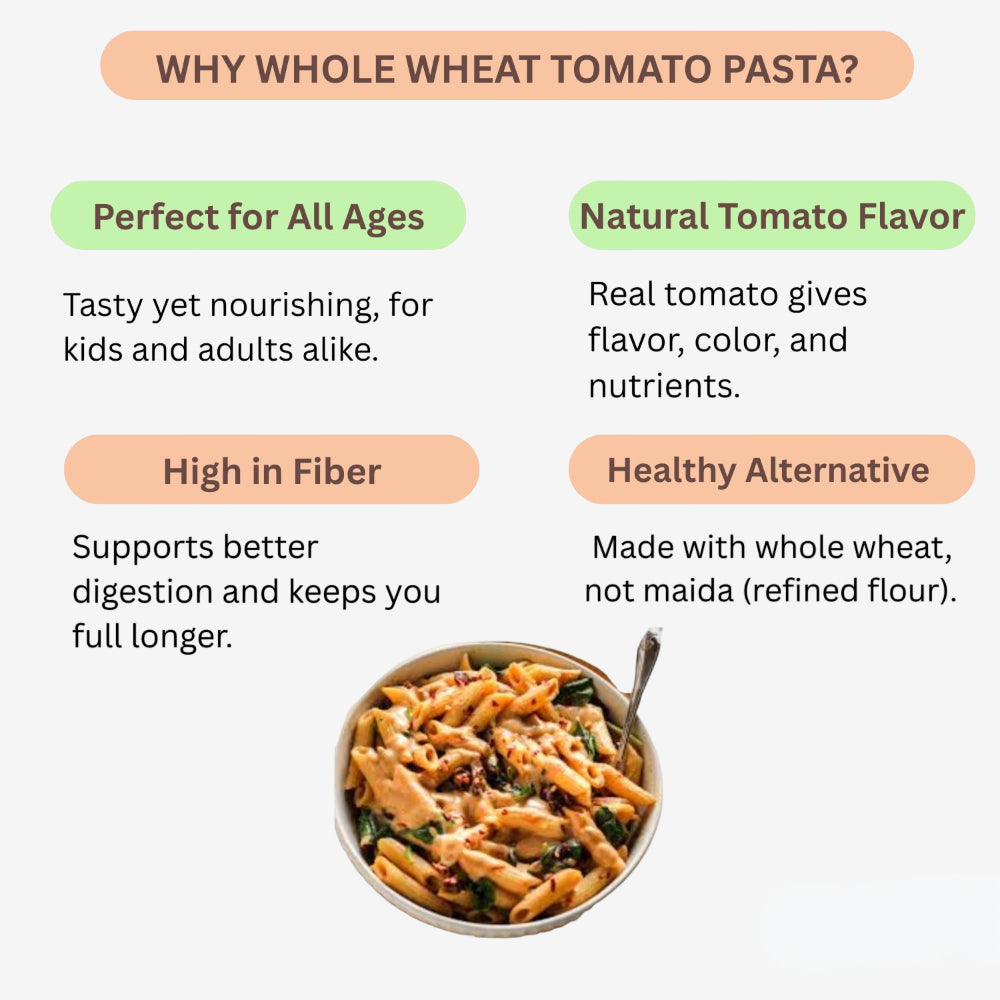 Arenga Whole Wheat Tomato Pasta / Thakkali Pasta / Thakkaali Pasta / Tamota Pasta /  Tamaatar Paasta - 250 g