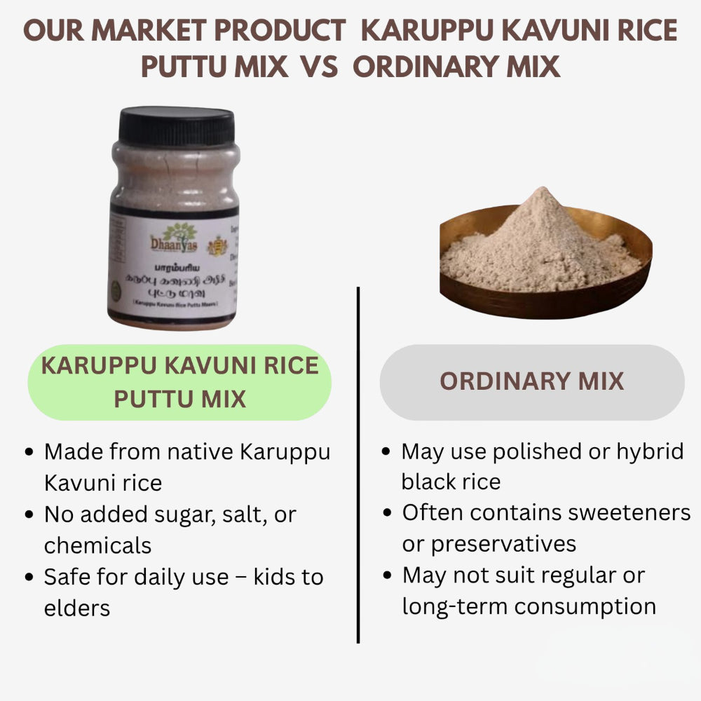 Dhaanyas Karuppu Kavuni Rice Puttu Mix - 300 g (Pack of 2)