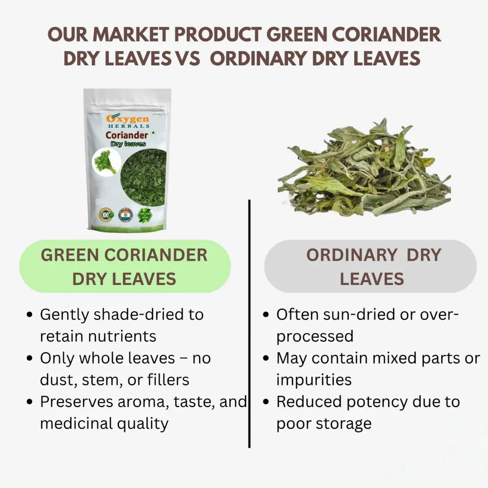 Oxygen Herbals Pure Green Coriander Dry Leaves - 130 g - Orgoshops