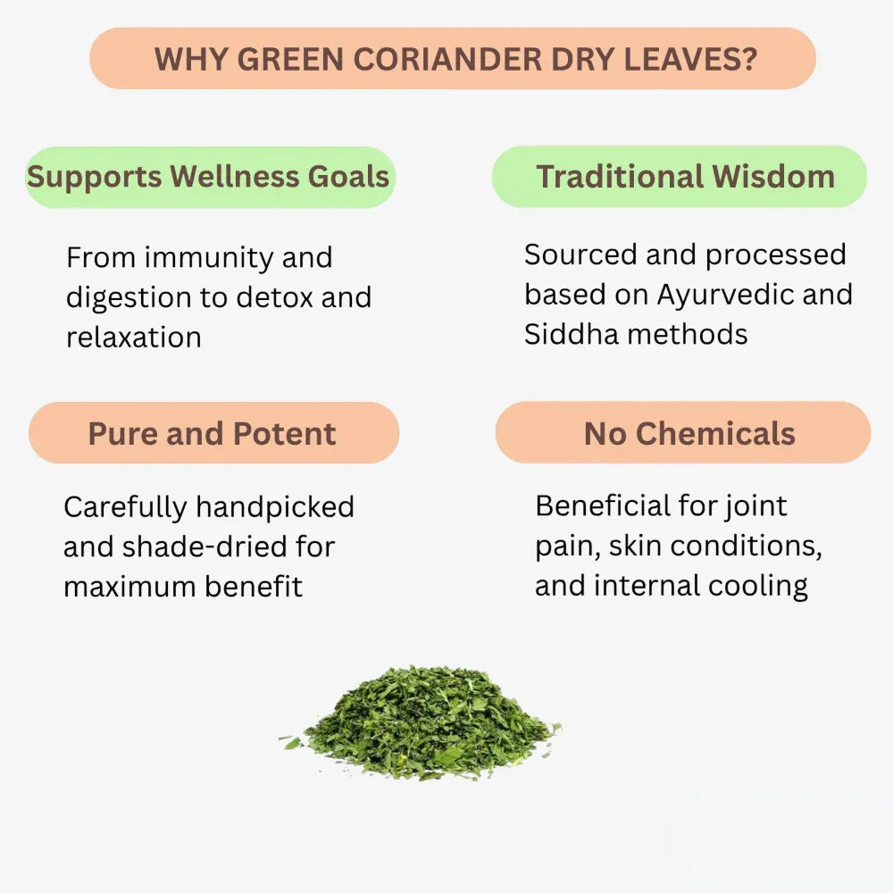 Oxygen Herbals Pure Green Coriander Dry Leaves - 130 g - Orgoshops