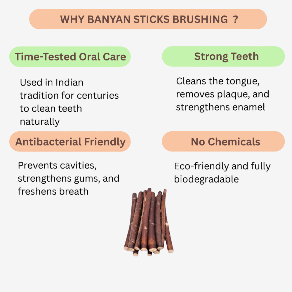 Oxygen Herbals Banyan Sticks Brushing - 25 sticks