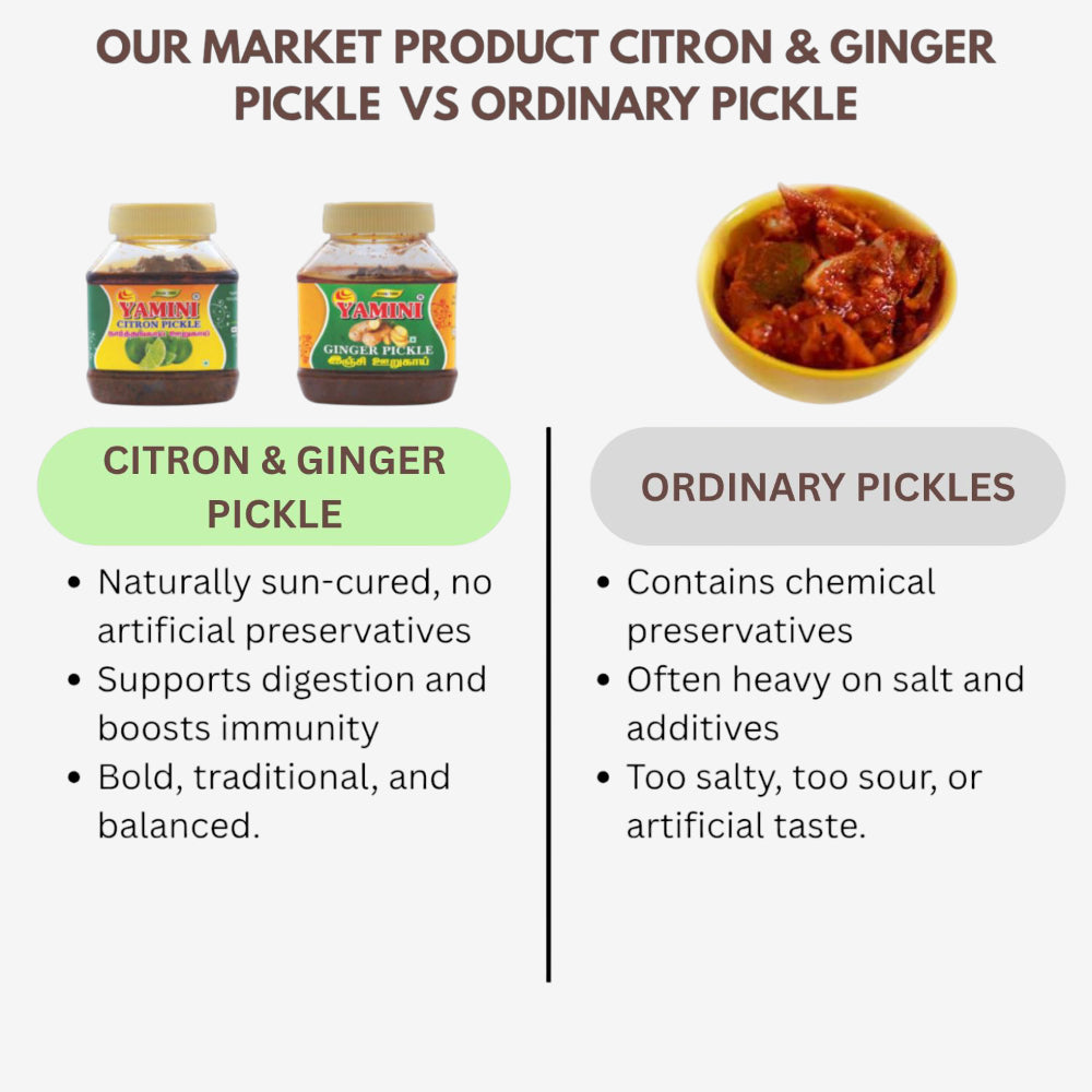 Yamini Foods Citron Pickle / Ginger Pickle / Narthangai Orugai - 500 g (Pack of 2)