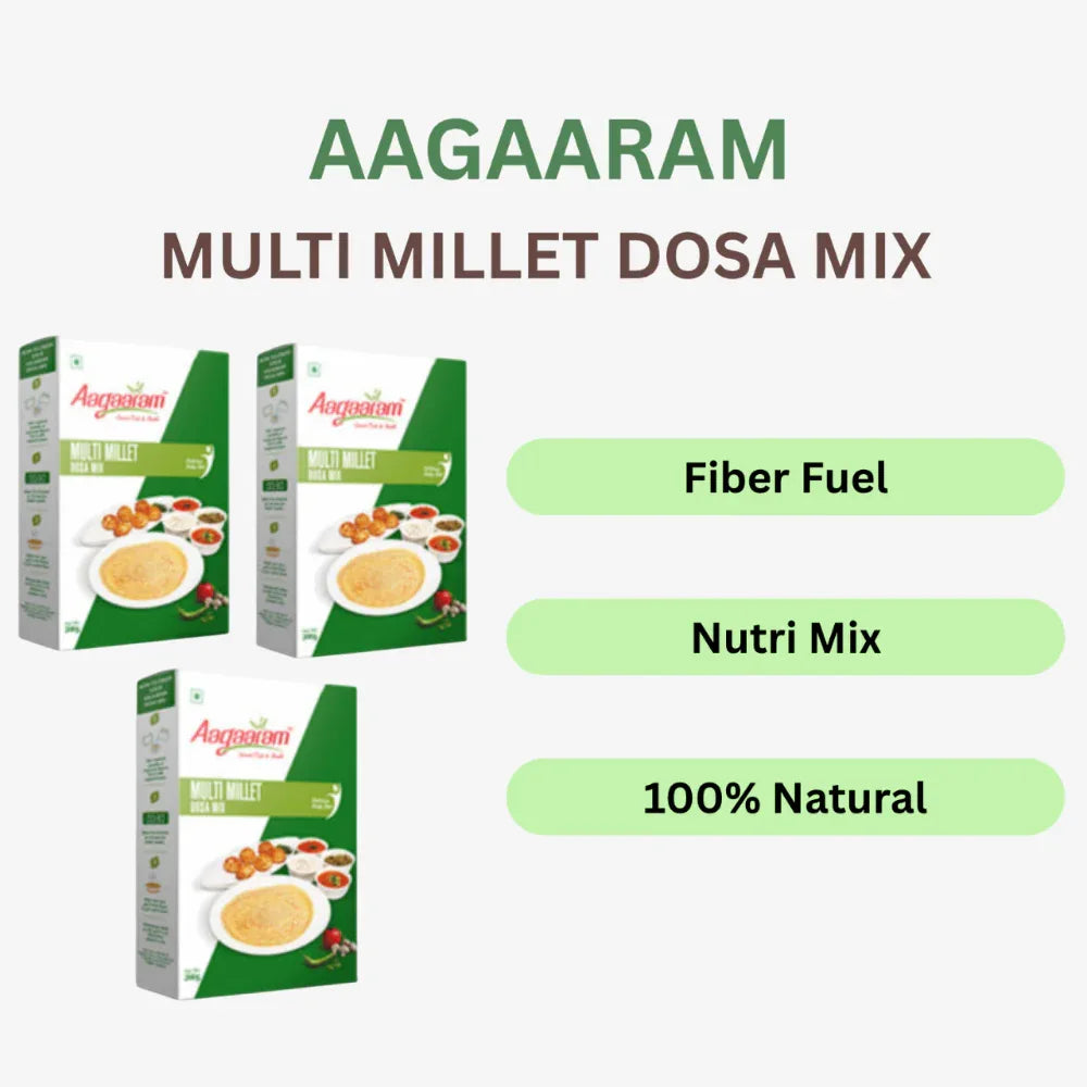 Aagaaram Multi Millet Dosa Mix - 600g ( Pack of 3 ) - Orgoshops