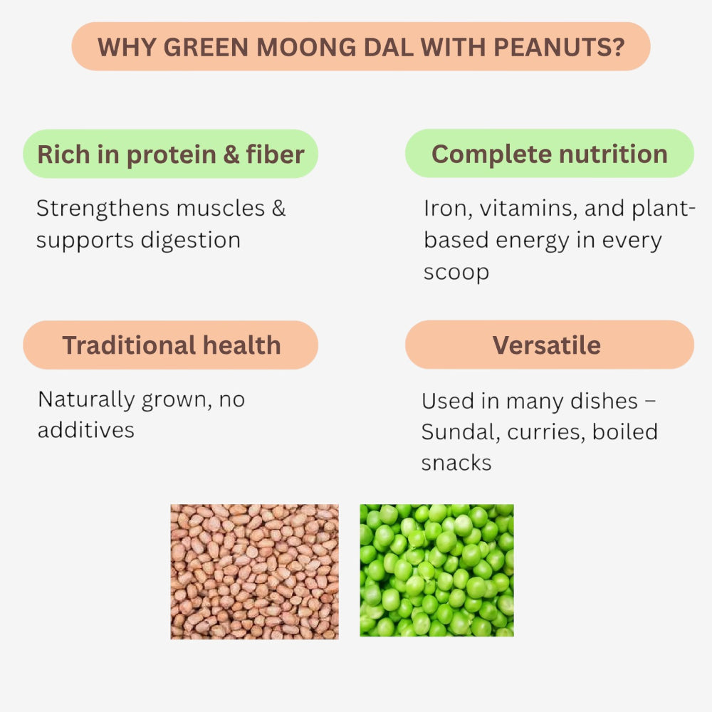 Sangat Green Moong Dal With Peanuts Each - 1 Kg (Pack of 2)